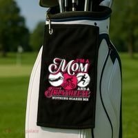 Im A Mom And A Triathlete Triathlon Cute Gift Golf Towel thumb 2