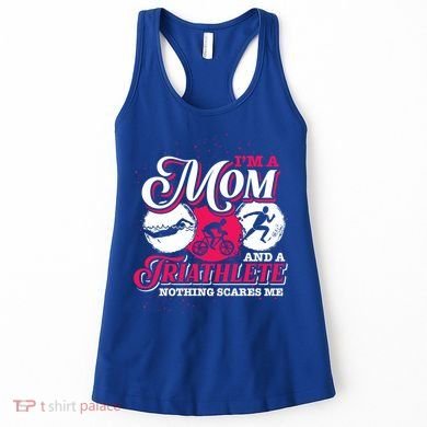 Im A Mom And A Triathlete Triathlon Cute Gift Women's Tank Top