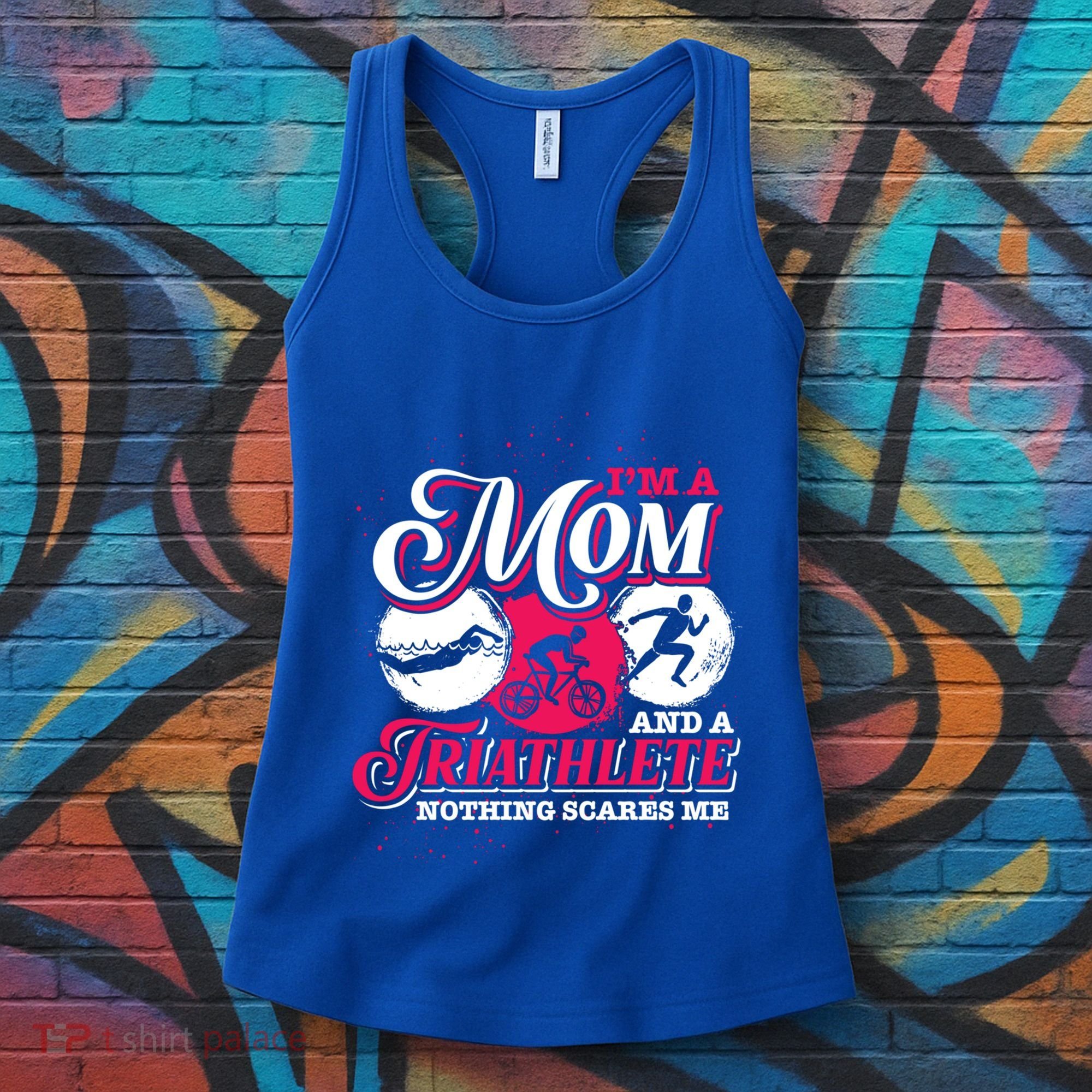Im A Mom And A Triathlete Triathlon Cute Gift Women's Tank Top