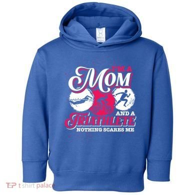 Im A Mom And A Triathlete Triathlon Cute Gift Toddler Hoodie