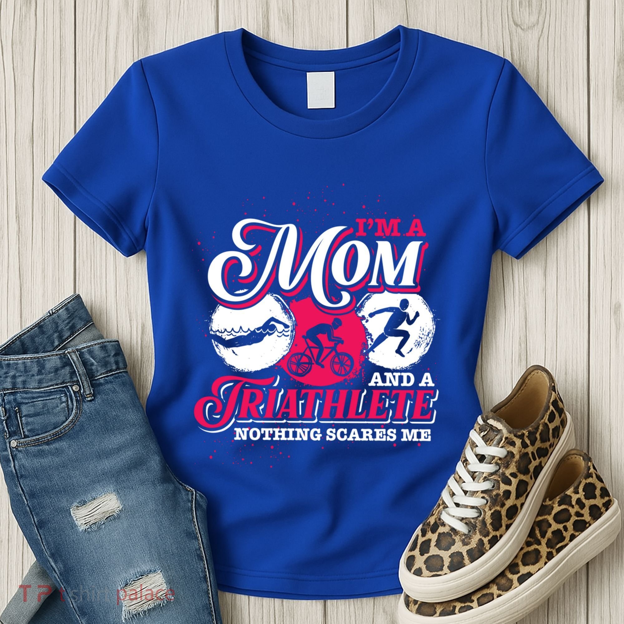 Im A Mom And A Triathlete Triathlon Cute Gift Women's T-Shirt