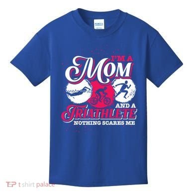 Im A Mom And A Triathlete Triathlon Cute Gift Kids T-Shirt