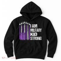 I Am Military Strong Purple Up Military Child Month Hoodie thumb 0