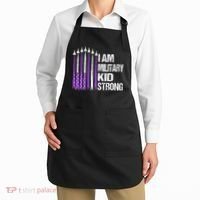I Am Military Strong Purple Up Military Child Month Apron thumb 2