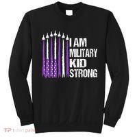 I Am Military Strong Purple Up Military Child Month Sweatshirt thumb 0