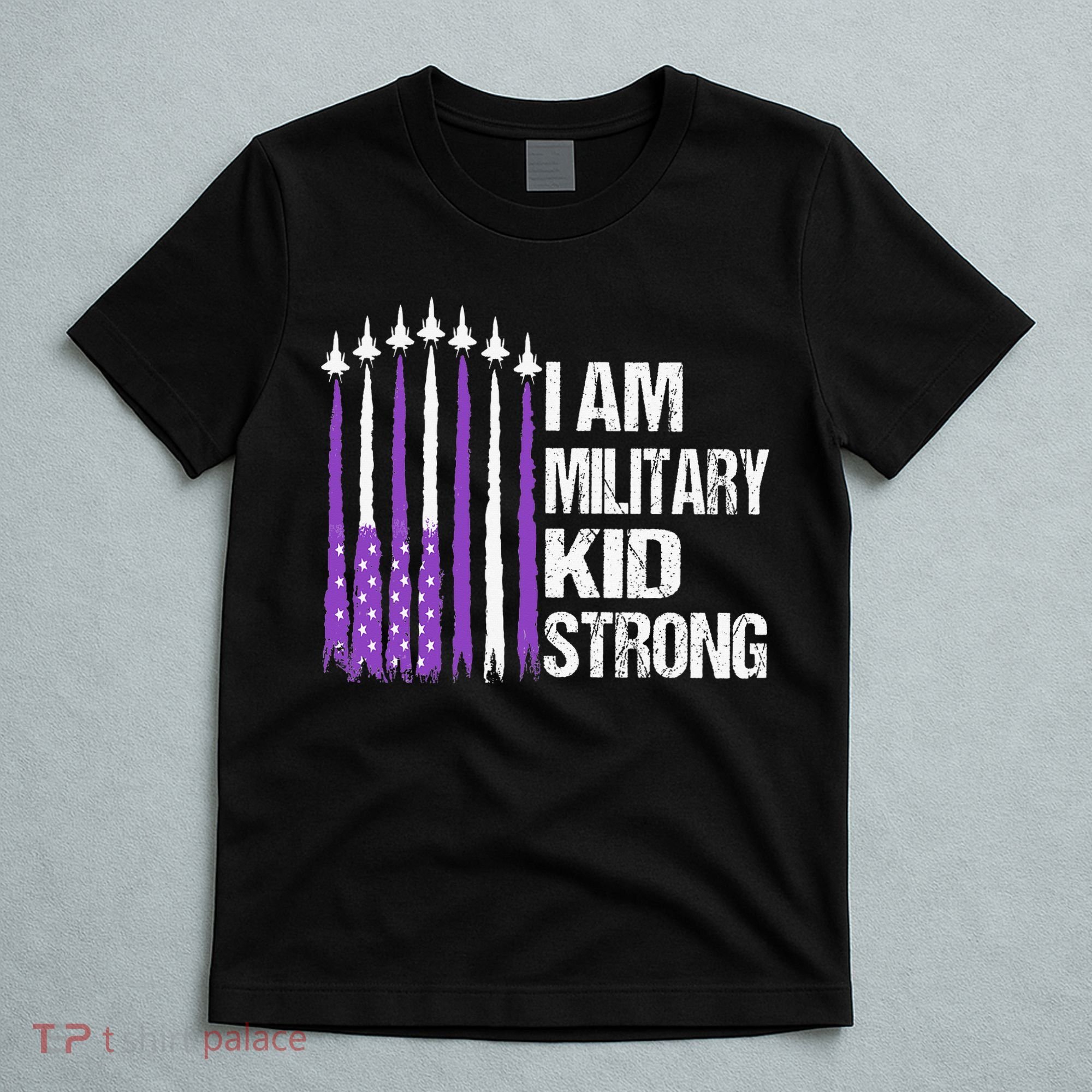 I Am Military Strong Purple Up Military Child Month T-Shirt