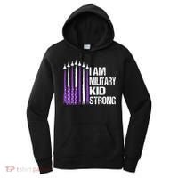 I Am Military Strong Purple Up Military Child Month Women's Hoodie thumb 0