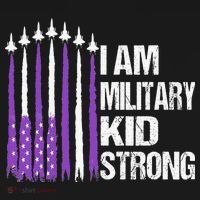 I Am Military Strong Purple Up Military Child Month Women's Hoodie thumb 2