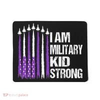 I Am Military Strong Purple Up Military Child Month Mousepad thumb 0