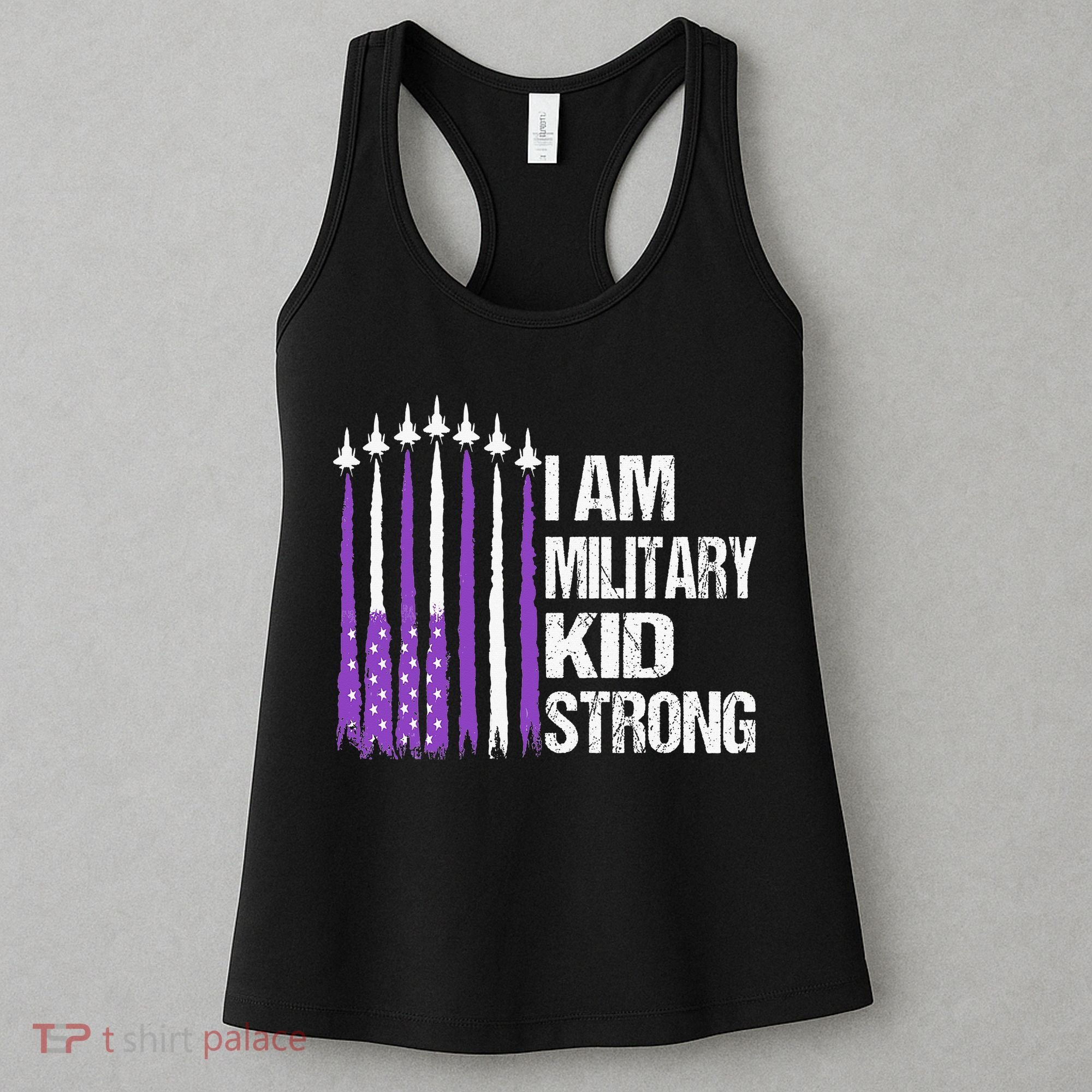 I Am Military Strong Purple Up Military Child Month Women's Tank Top