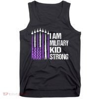 I Am Military Strong Purple Up Military Child Month Tank Top thumb 0