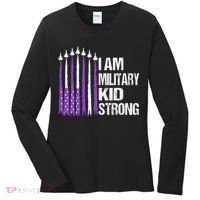 I Am Military Strong Purple Up Military Child Month Women's Long Sleeve Shirt thumb 0