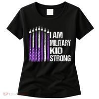 I Am Military Strong Purple Up Military Child Month Women's T-Shirt thumb 0
