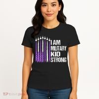 I Am Military Strong Purple Up Military Child Month Women's T-Shirt thumb 4