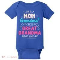 I'm A Mom Grandma And Great Grandma Gift Funny Grandma Gift Baby Bodysuit thumb 0