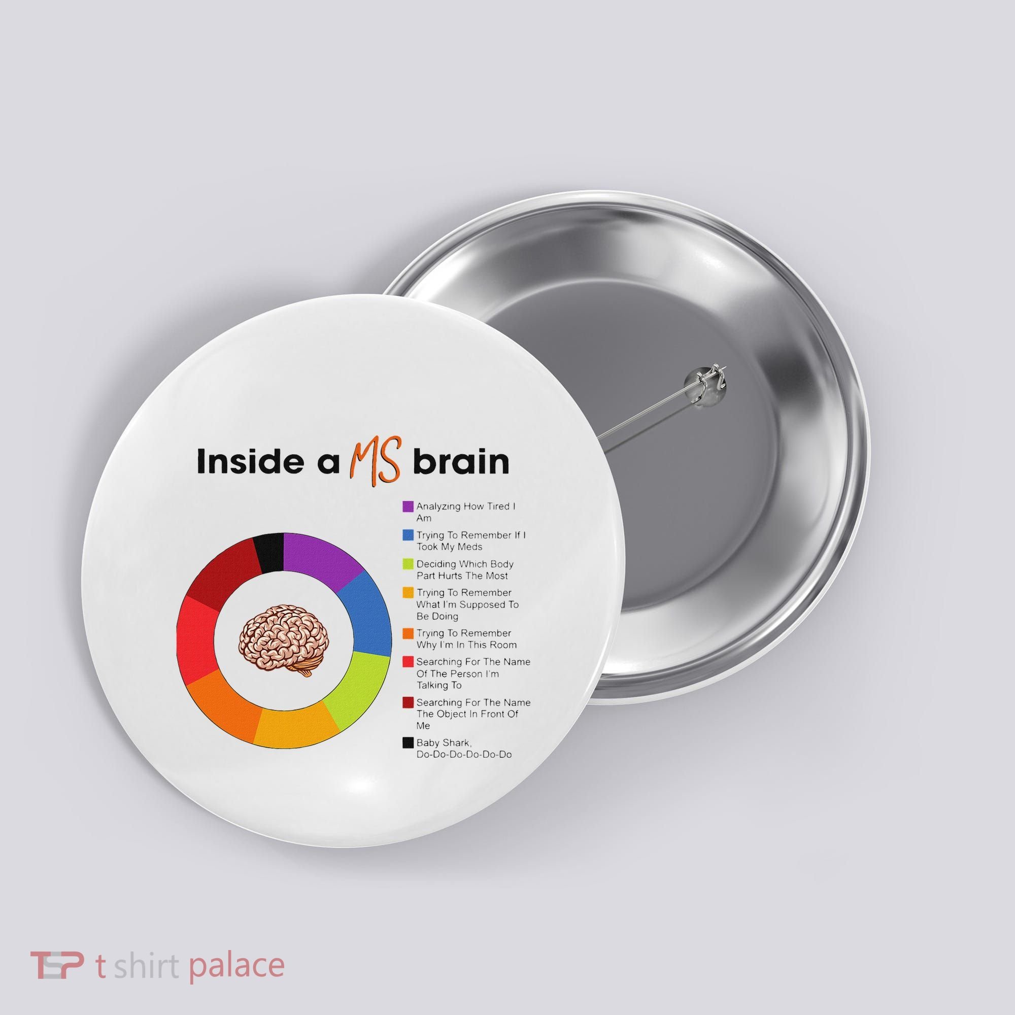Inside A Ms Brain Multiple Sclerosis Awareness Button