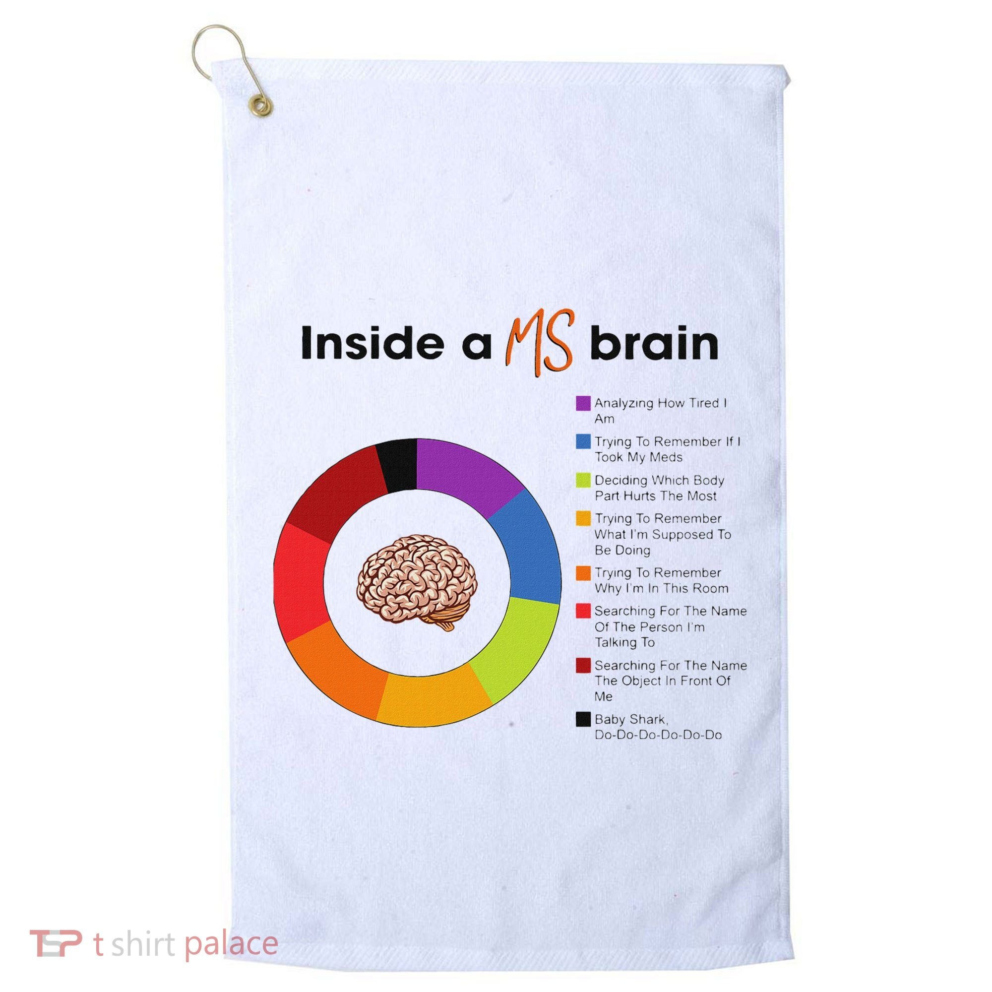 Inside A Ms Brain Multiple Sclerosis Awareness Golf Towel