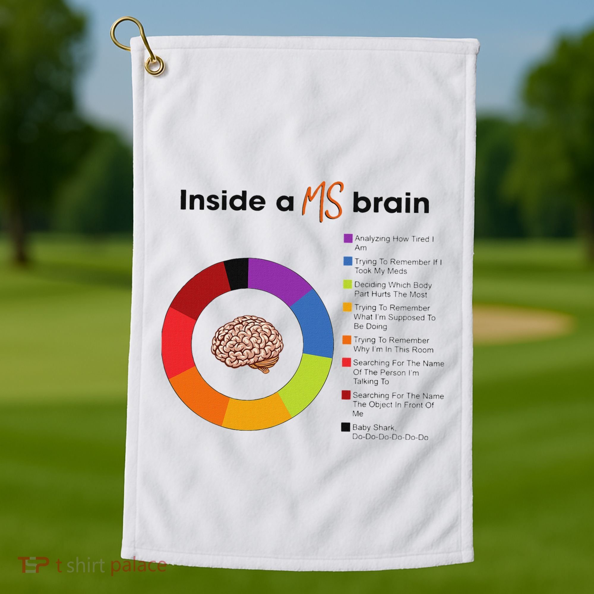 Inside A Ms Brain Multiple Sclerosis Awareness Golf Towel