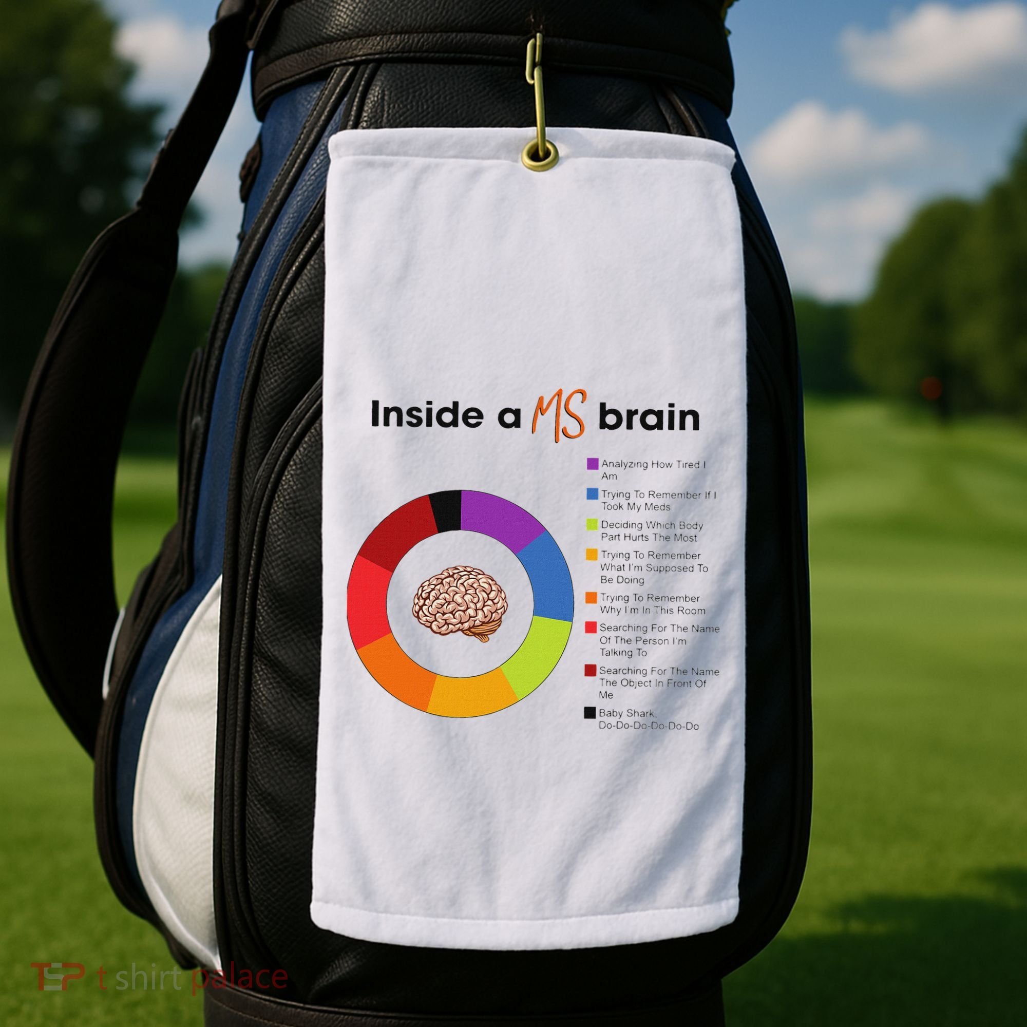 Inside A Ms Brain Multiple Sclerosis Awareness Golf Towel
