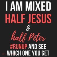 I Am Mixed Half Jesus And Half Peter #Runup And See Gift Women's Sweatshirt thumb 2