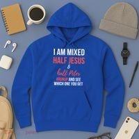 I Am Mixed Half Jesus And Half Peter #Runup And See Gift Hoodie thumb 3
