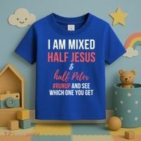 I Am Mixed Half Jesus And Half Peter #Runup And See Gift Toddler T-Shirt thumb 3