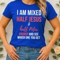 I Am Mixed Half Jesus And Half Peter #Runup And See Gift Women's T-Shirt thumb 2