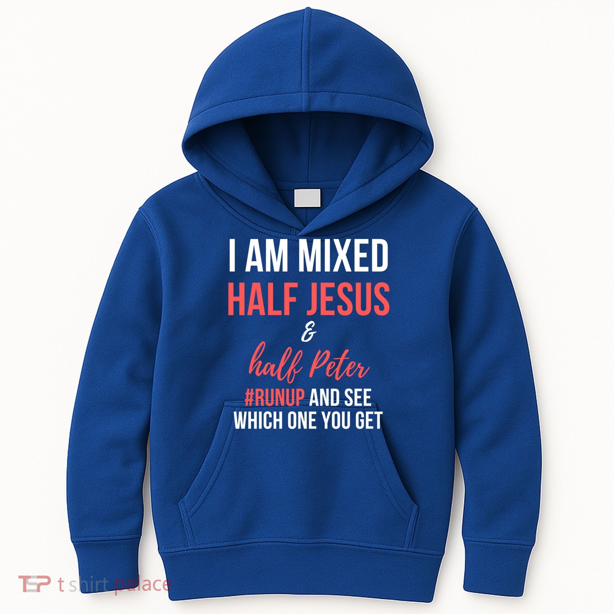 I Am Mixed Half Jesus And Half Peter #Runup And See Gift Kids Hoodie