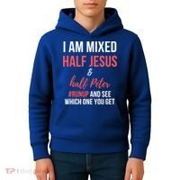 I Am Mixed Half Jesus And Half Peter #Runup And See Gift Kids Hoodie thumb 4