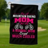 IM A Mountain Biking Mom Cyclist Cycling Coach Bicycle Gift Golf Towel thumb 1
