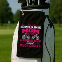 IM A Mountain Biking Mom Cyclist Cycling Coach Bicycle Gift Golf Towel thumb 2