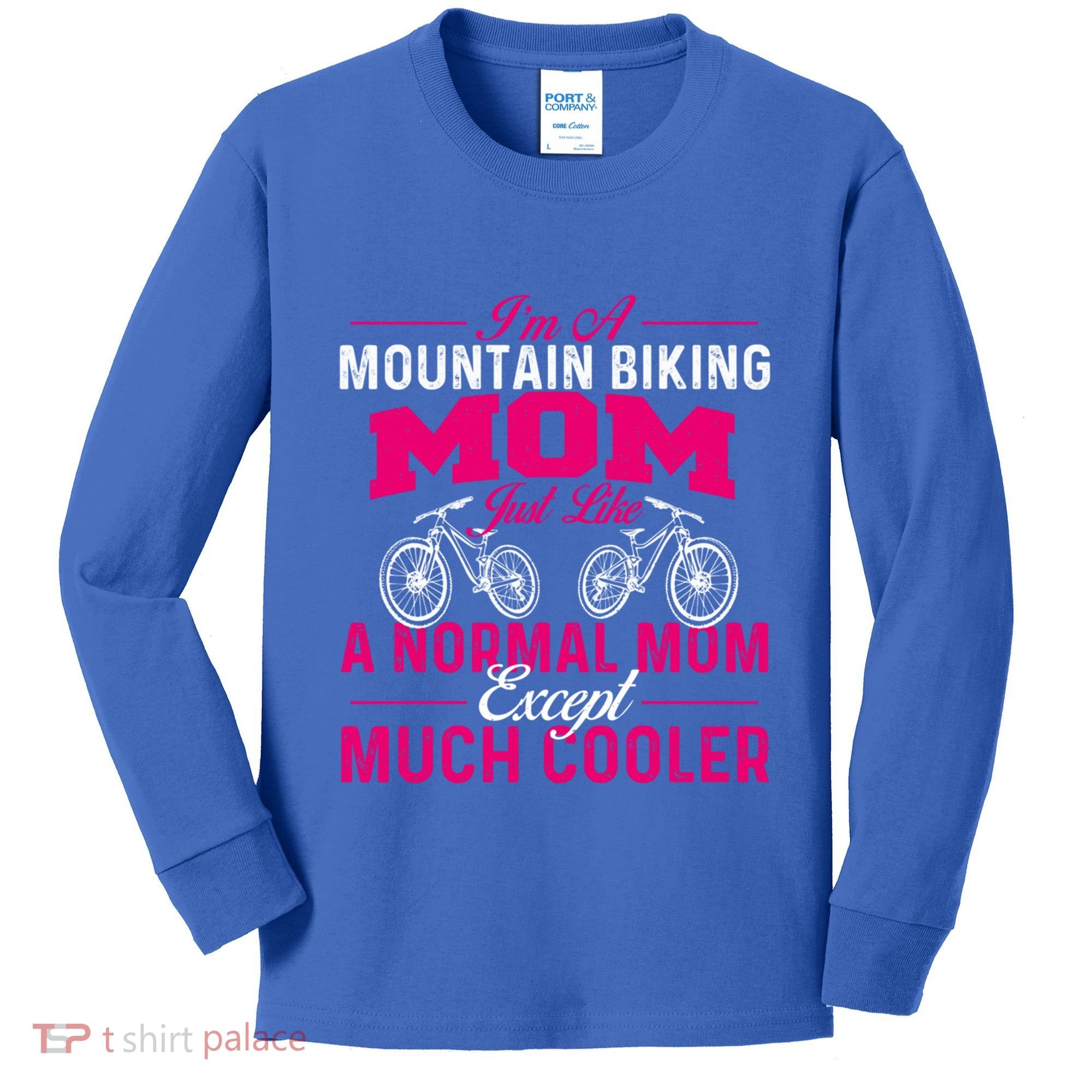 IM A Mountain Biking Mom Cyclist Cycling Coach Bicycle Gift Kids Long Sleeve Shirt