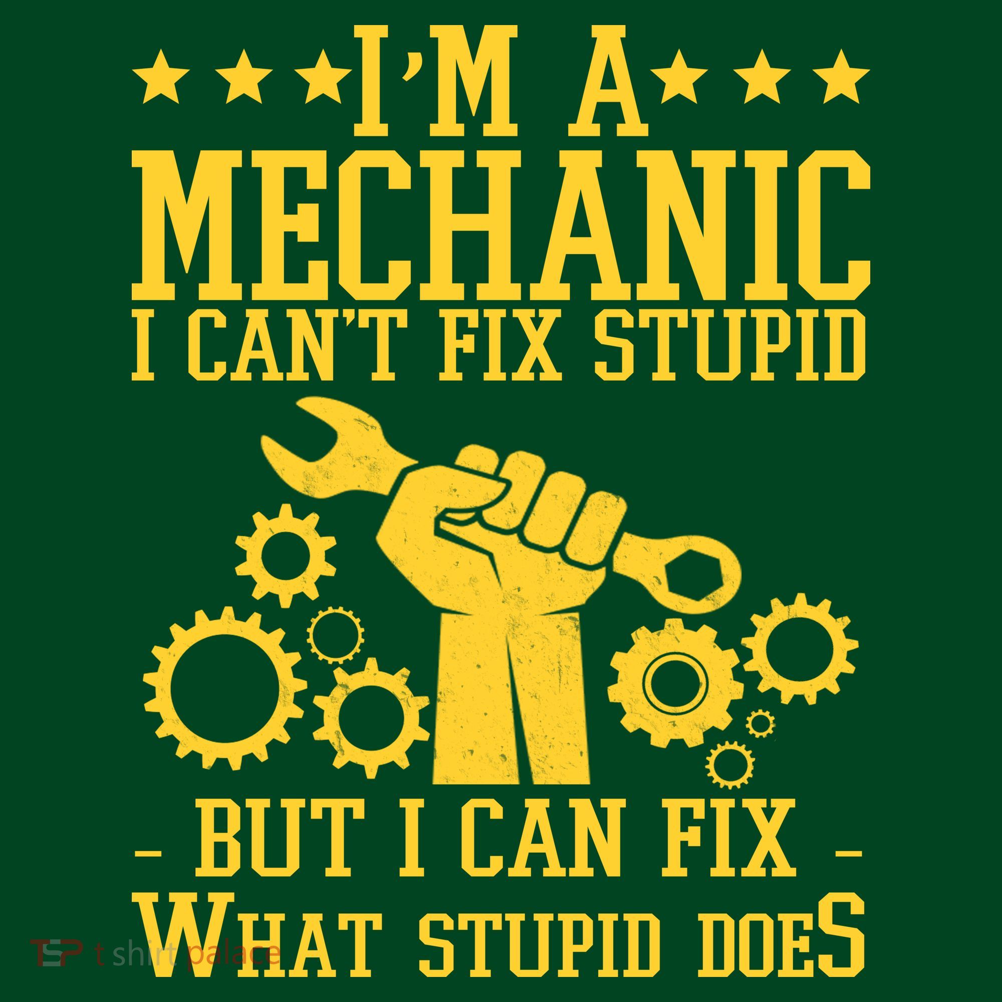 I'm A Mechanic I Can't Fix Stupid But I Can Fix What Stupid Does T-Shirt