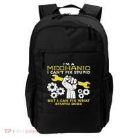 Im A Mechanic Cant Fix Stupid Funny Car Auto Garage Backpack thumb 0