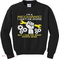 Im A Mechanic Cant Fix Stupid Funny Car Auto Garage Kids Sweatshirt thumb 0