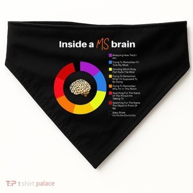 Inside A Ms Brain Multiple Sclerosis Awareness Chart USA-Made Doggie Bandana