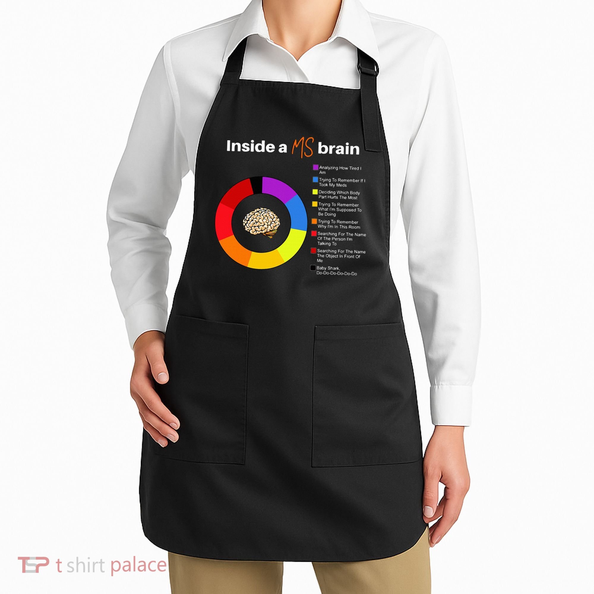 Inside A Ms Brain Multiple Sclerosis Awareness Chart Apron