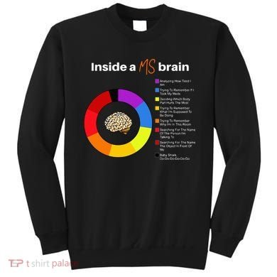 Inside A Ms Brain Multiple Sclerosis Awareness Chart Sweatshirt