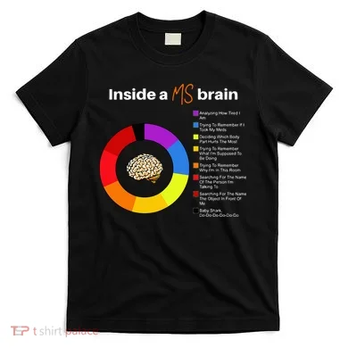 Inside A Ms Brain Multiple Sclerosis Awareness Chart T-Shirt