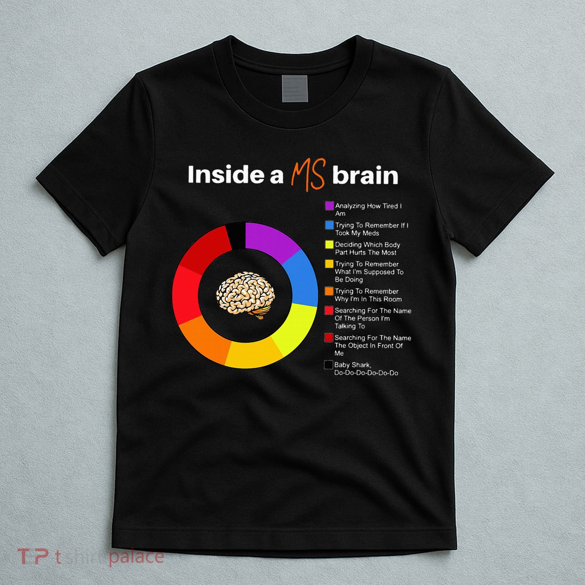 Inside A Ms Brain Multiple Sclerosis Awareness Chart T-Shirt