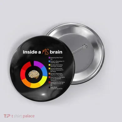 Inside A Ms Brain Multiple Sclerosis Awareness Chart Button