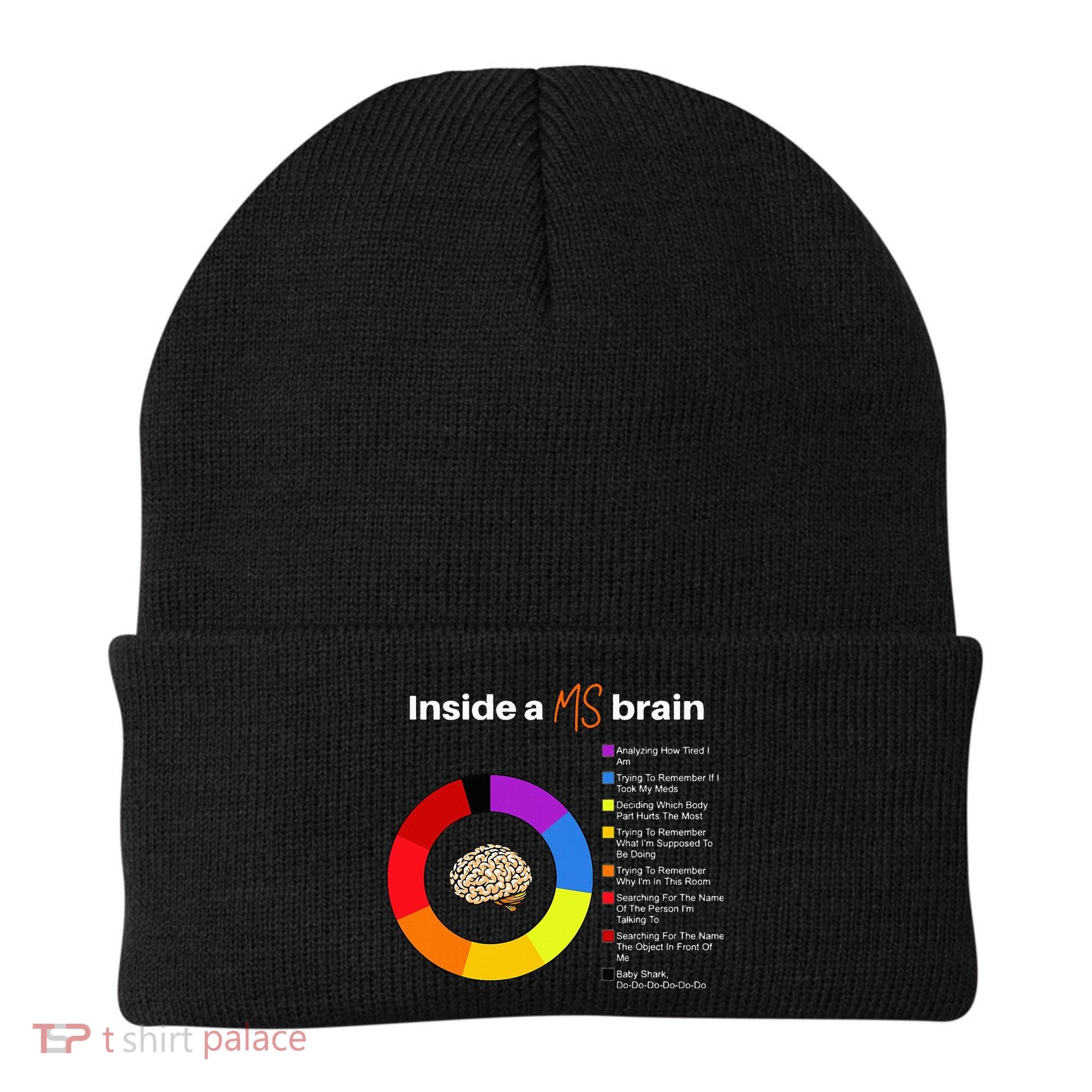 Inside A Ms Brain Multiple Sclerosis Awareness Chart Beanie