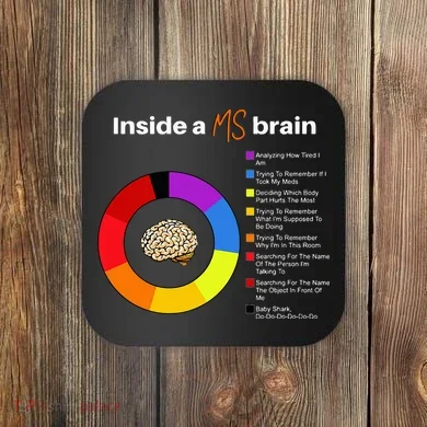 Inside A Ms Brain Multiple Sclerosis Awareness Chart Coaster