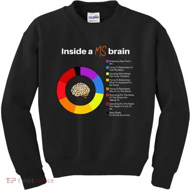 Inside A Ms Brain Multiple Sclerosis Awareness Chart Kids Sweatshirt