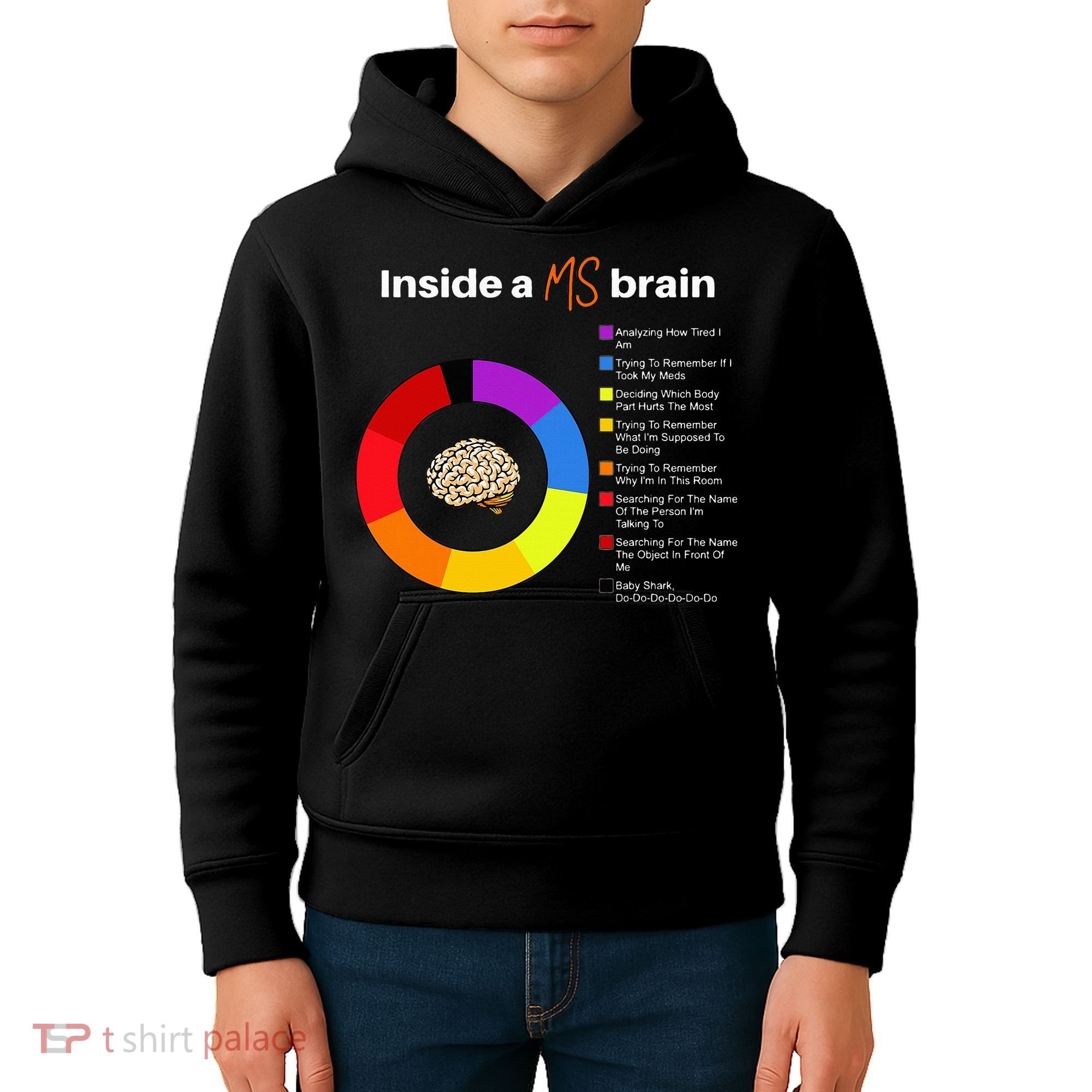 Inside A Ms Brain Multiple Sclerosis Awareness Chart Kids Hoodie