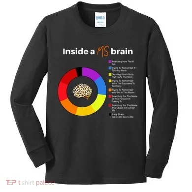 Inside A Ms Brain Multiple Sclerosis Awareness Chart Kids Long Sleeve Shirt