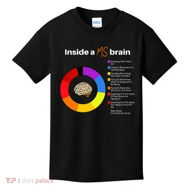 Inside A Ms Brain Multiple Sclerosis Awareness Chart Kids T-Shirt