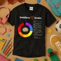 Inside A Ms Brain Multiple Sclerosis Awareness Chart Kids T-Shirt thumb 3