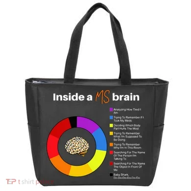 Inside A Ms Brain Multiple Sclerosis Awareness Chart Tote Bag
