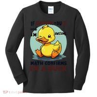 IM Awesome Math Confirms IM A Duck Funny Cute Duck Humor Kids Long Sleeve Shirt thumb 0
